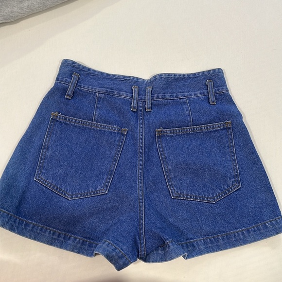 Vintage Anchor Blue Paperbag Jean Shorts - Picture 2 of 8